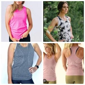 All 5 Zyia charger tank tops size small- Pink, Black & White, Gray, Plum